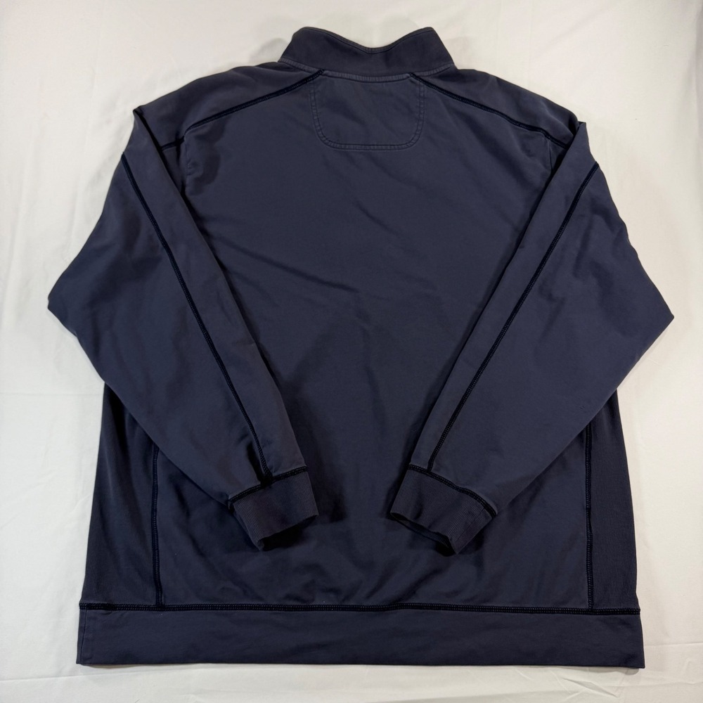Tommy Bahama Mens Navy Blue Quarter Zip Pullover Sweater Mock Neck Large - Picture 3 of 8